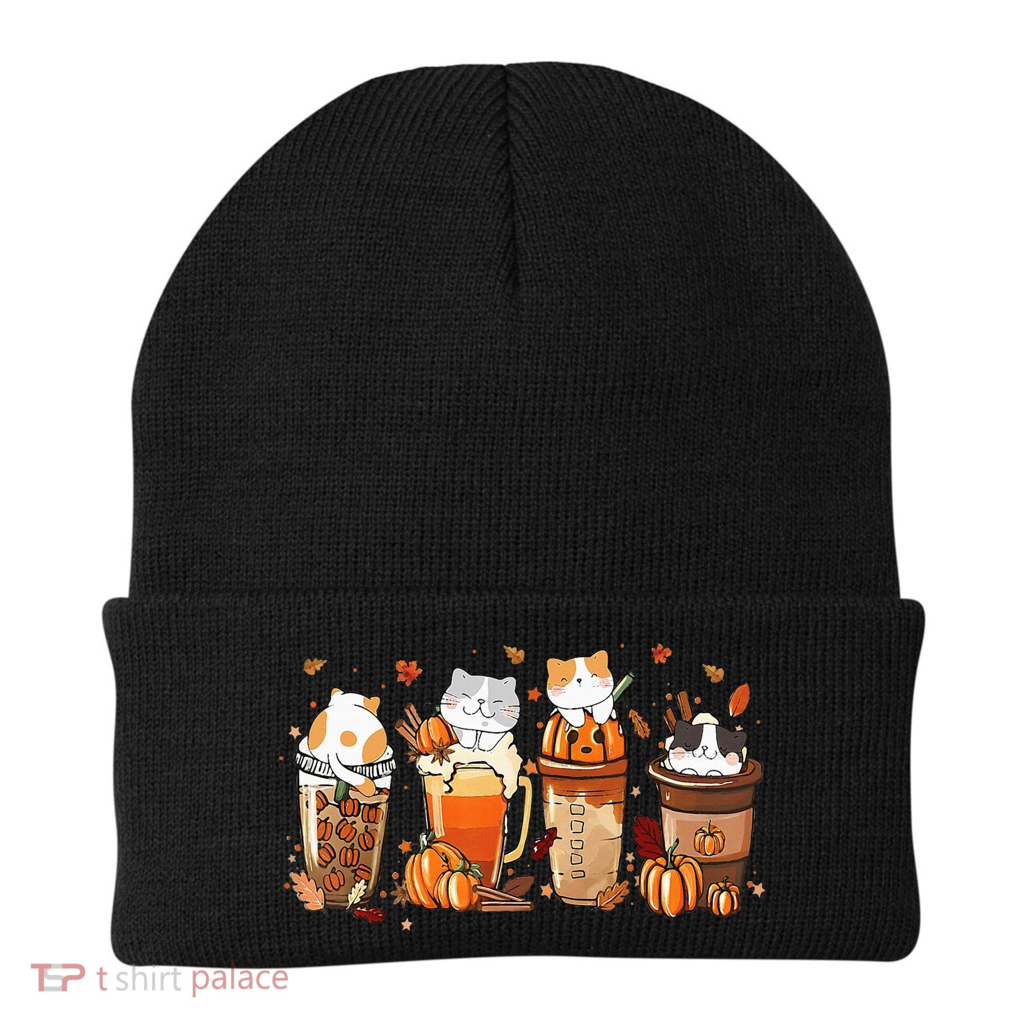 Pumpkin Spice Latte Costume For Cats Lover Beanie