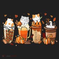 Pumpkin Spice Latte Costume For Cats Lover Beanie thumb 2