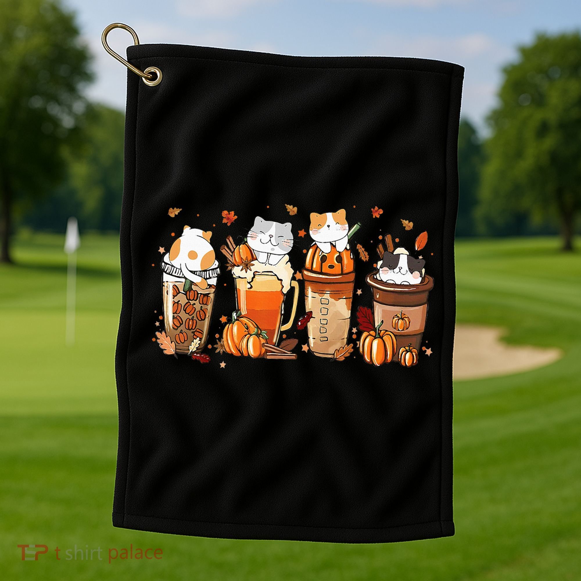 Pumpkin Spice Latte Costume For Cats Lover Golf Towel
