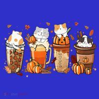Pumpkin Spice Latte Costume For Cats Lover Kids Sweatshirt thumb 2