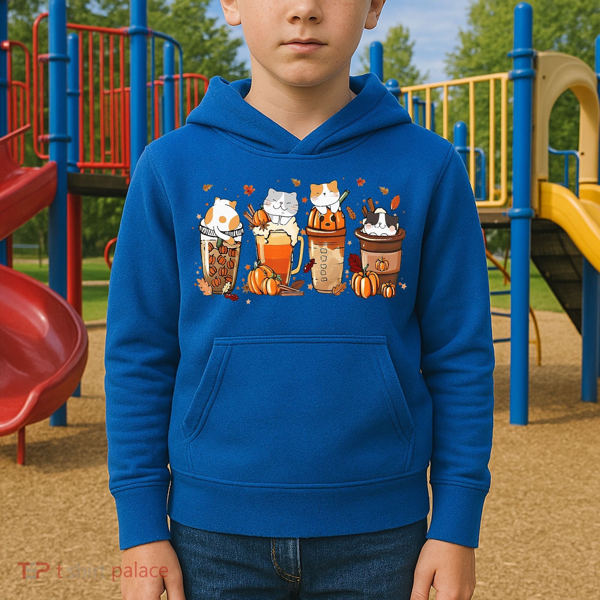Pumpkin Spice Latte Costume For Cats Lover Kids Hoodie