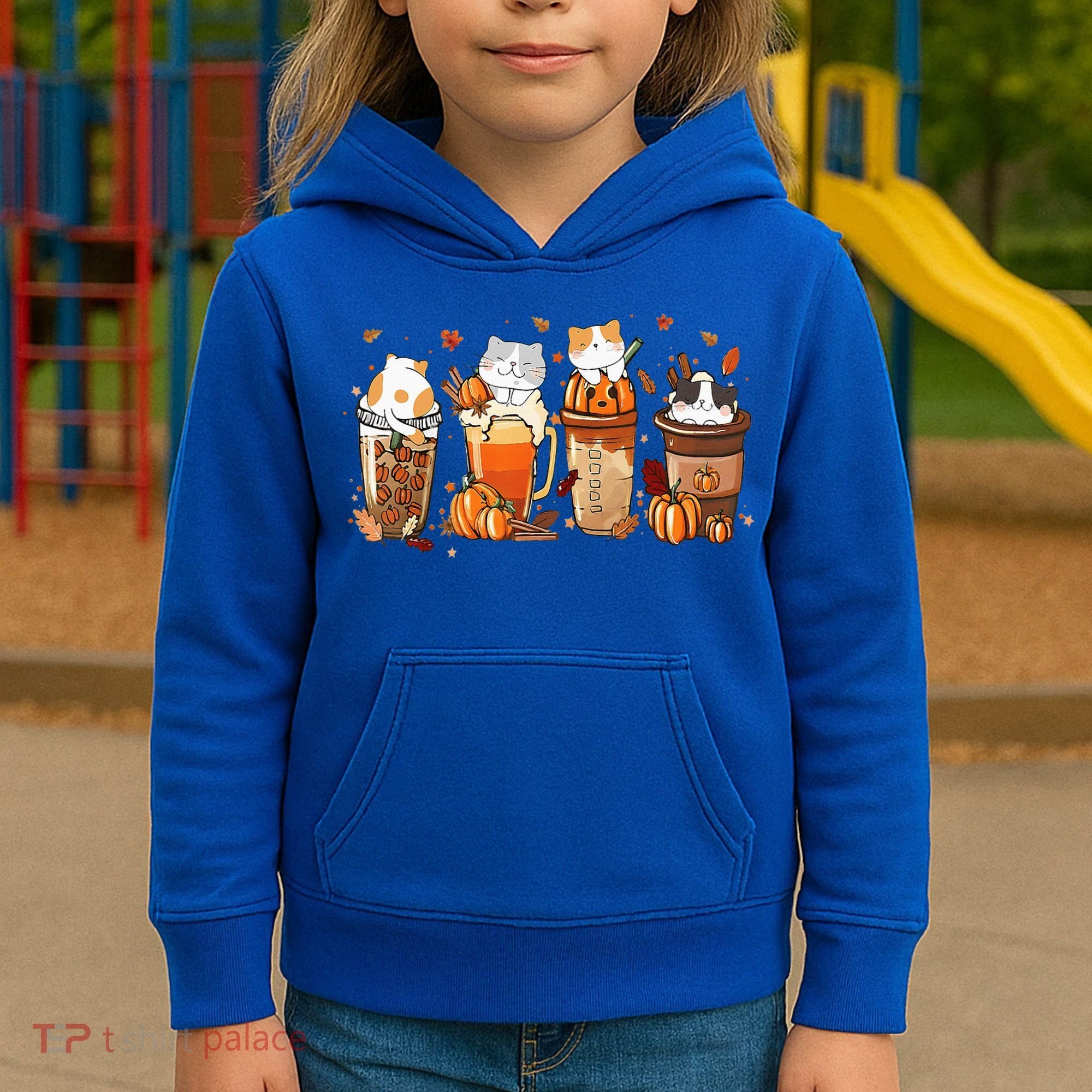 Pumpkin Spice Latte Costume For Cats Lover Kids Hoodie