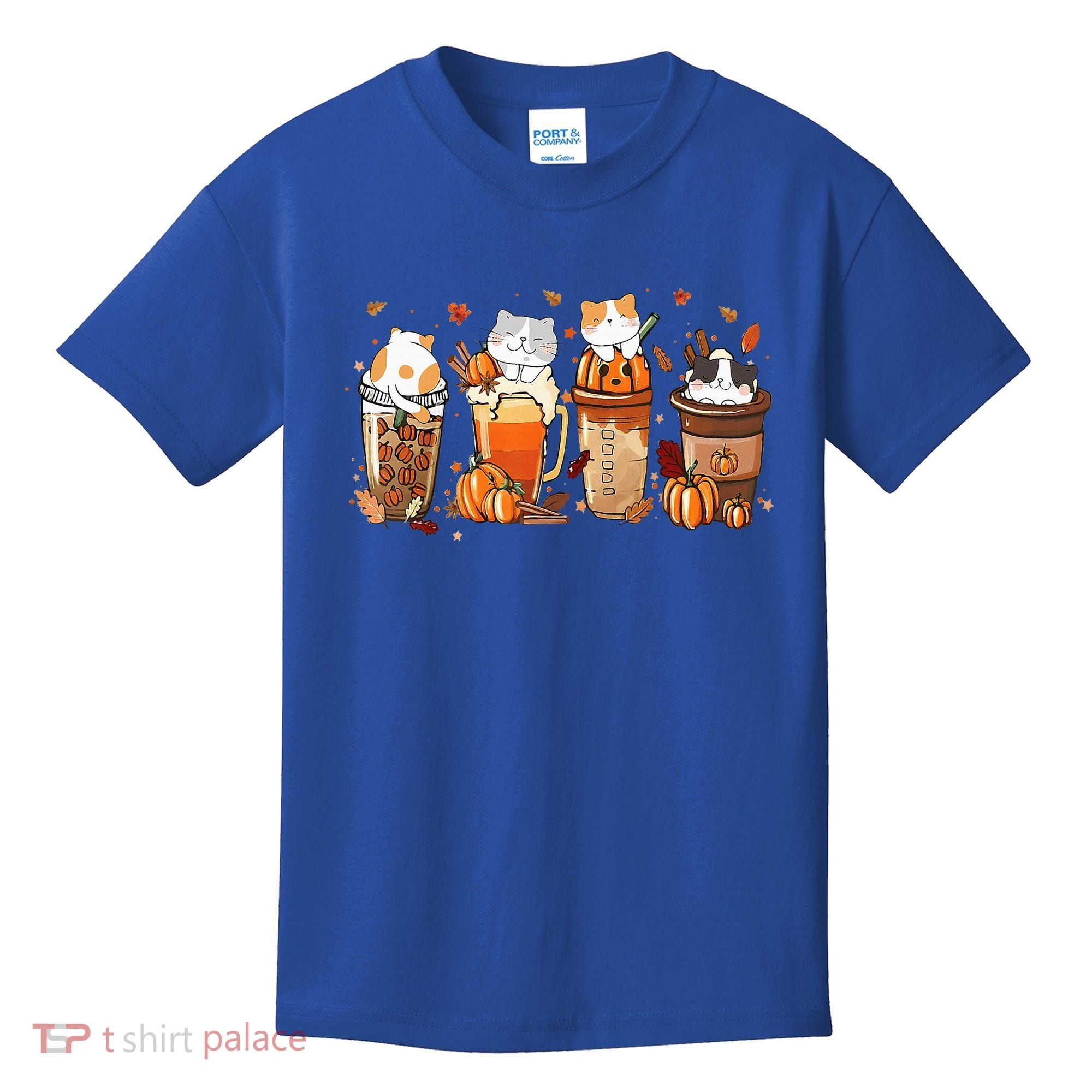 Pumpkin Spice Latte Costume For Cats Lover Kids T-Shirt