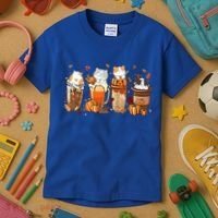 Pumpkin Spice Latte Costume For Cats Lover Kids T-Shirt thumb 3