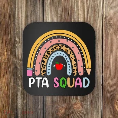 PTA Squad Leopard Rainbow Physical Therapist Assistant PTA Coaster