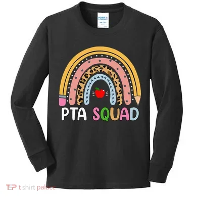 PTA Squad Leopard Rainbow Physical Therapist Assistant PTA Kids Long Sleeve Shirt