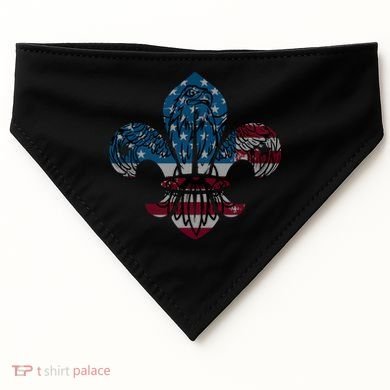 Patriotic Scout Logo Scouting Lover Us Flag Eagle Cool Gift USA-Made Doggie Bandana