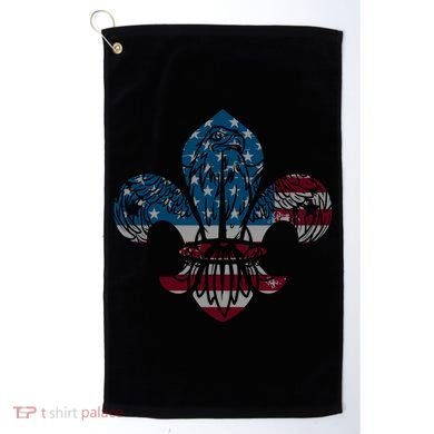 Patriotic Scout Logo Scouting Lover Us Flag Eagle Cool Gift Golf Towel