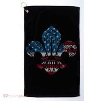 Patriotic Scout Logo Scouting Lover Us Flag Eagle Cool Gift Golf Towel thumb 0