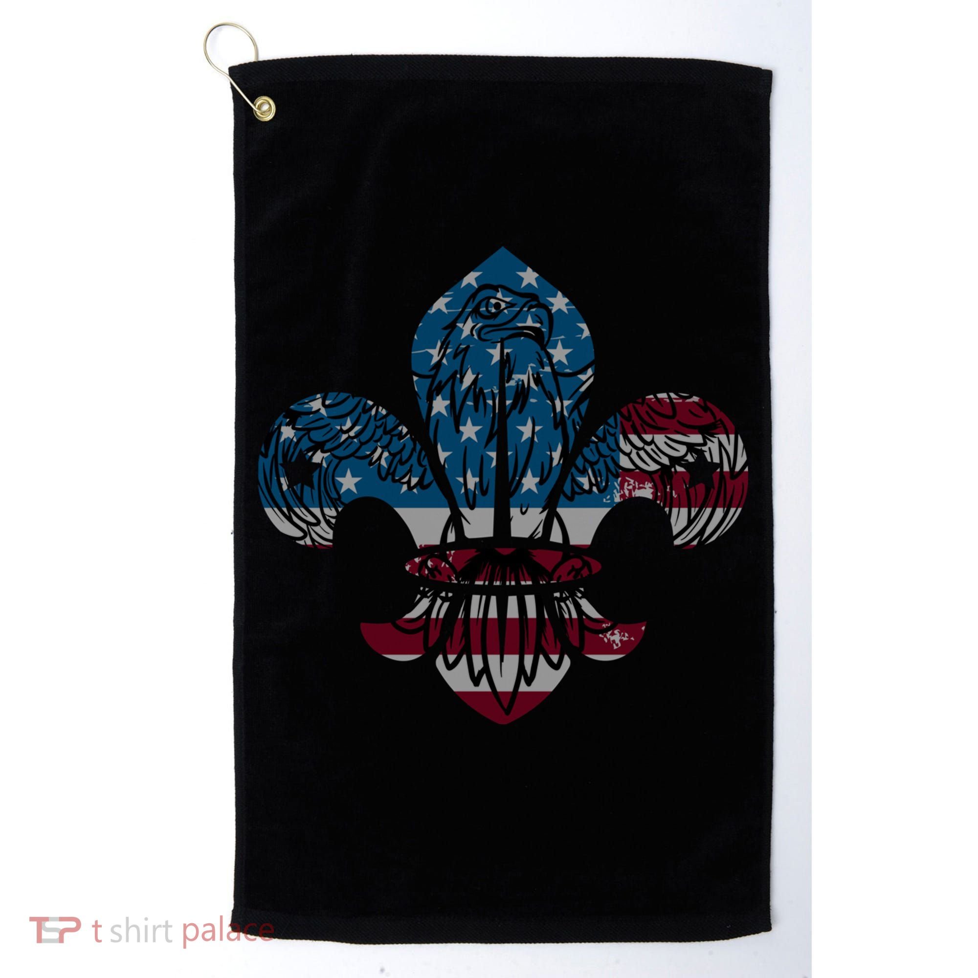 Patriotic Scout Logo Scouting Lover Us Flag Eagle Cool Gift Golf Towel