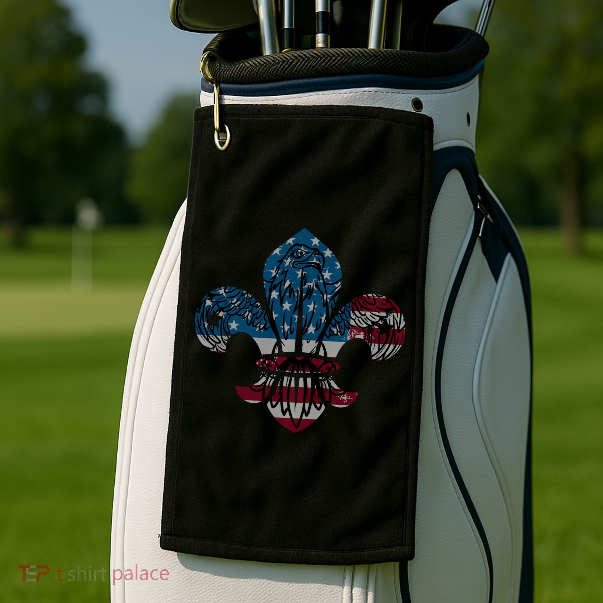 Patriotic Scout Logo Scouting Lover Us Flag Eagle Cool Gift Golf Towel