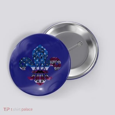 Patriotic Scout Logo Scouting Lover Us Flag Eagle Cool Gift Button