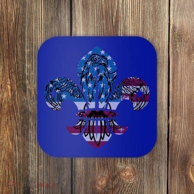Patriotic Scout Logo Scouting Lover Us Flag Eagle Cool Gift Coaster