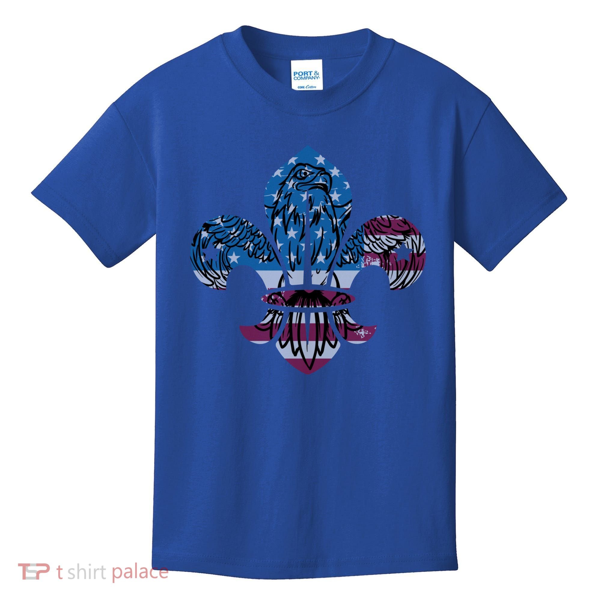 Patriotic Scout Logo Scouting Lover Us Flag Eagle Cool Gift Kids T-Shirt
