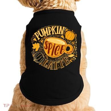 Pumpkin Spice Latte Emblem Sign Doggie Tank