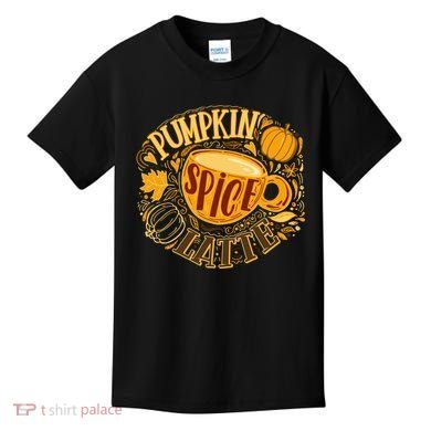 Pumpkin Spice Latte Emblem Sign Kids T-Shirt