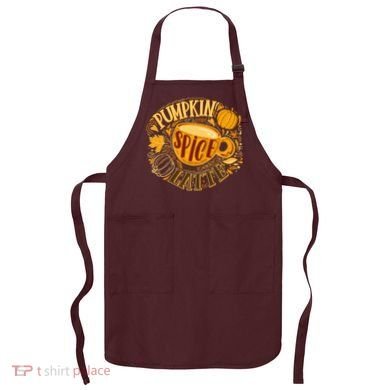 Pumpkin Spice Latte Emblem Sign Apron