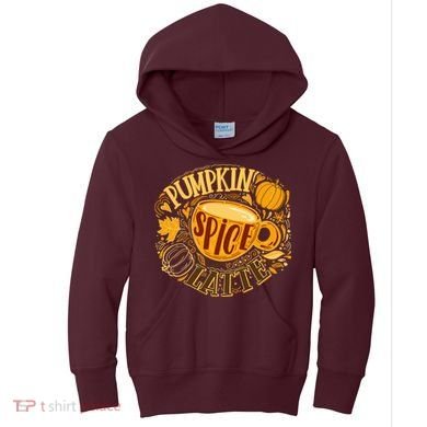 Pumpkin Spice Latte Emblem Sign Kids Hoodie
