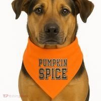 Pumpkin Spice Lover Fall USA-Made Doggie Bandana thumb 1