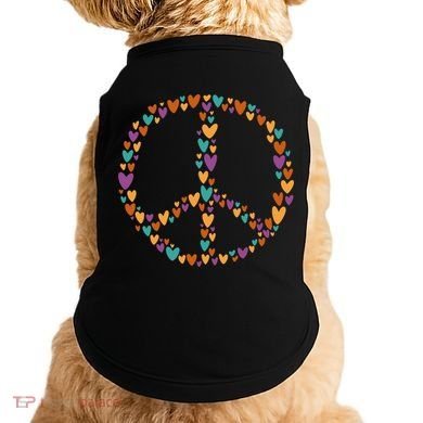 Peace Sign Love Hearts Doggie Tank
