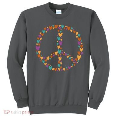 Peace Sign Love Hearts Sweatshirt