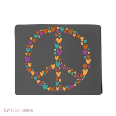Peace Sign Love Hearts Mousepad