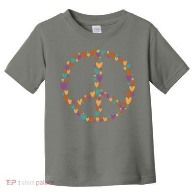 Peace Sign Love Hearts Toddler T-Shirt