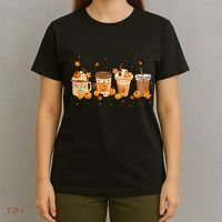 Pumpkin Spice Latte Coffee Thanksgiving Fall Season Drinks T-Shirt thumb 4