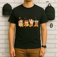 Pumpkin Spice Latte Coffee Thanksgiving Fall Season Drinks T-Shirt thumb 6