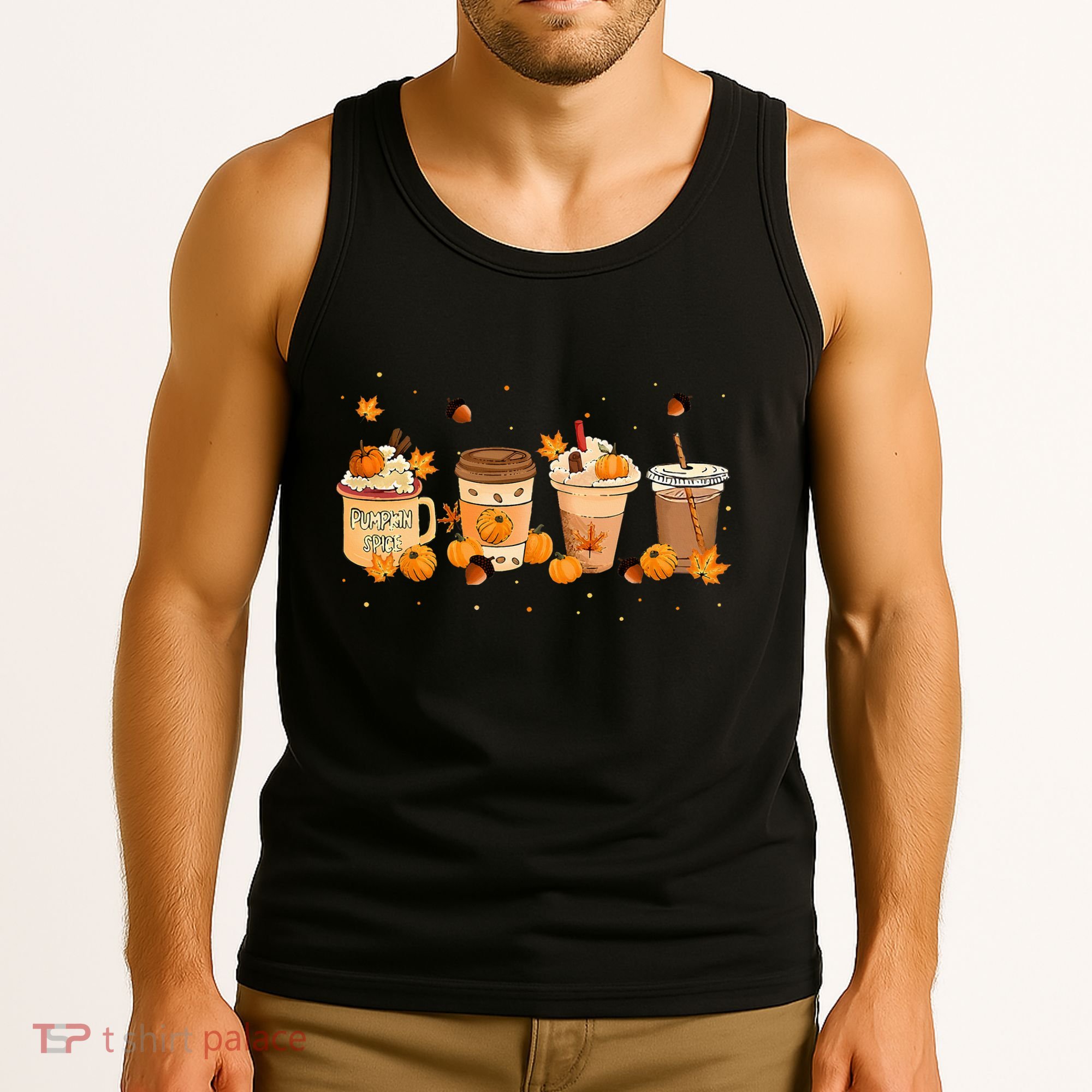 Pumpkin Spice Latte Coffee Thanksgiving Fall Season Drinks Tank Top
