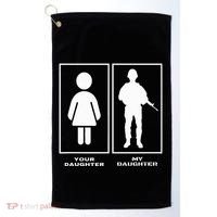 Proud Soldier Mom Dad Your Daughter My Daughter Military Golf Towel thumb 0