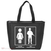Proud Soldier Mom Dad Your Daughter My Daughter Military Tote Bag thumb 0