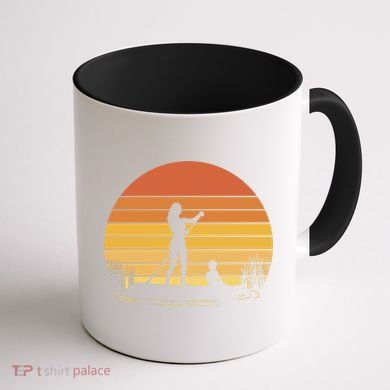Paddle Surf Mother And Child Sunset Coffee Mug back