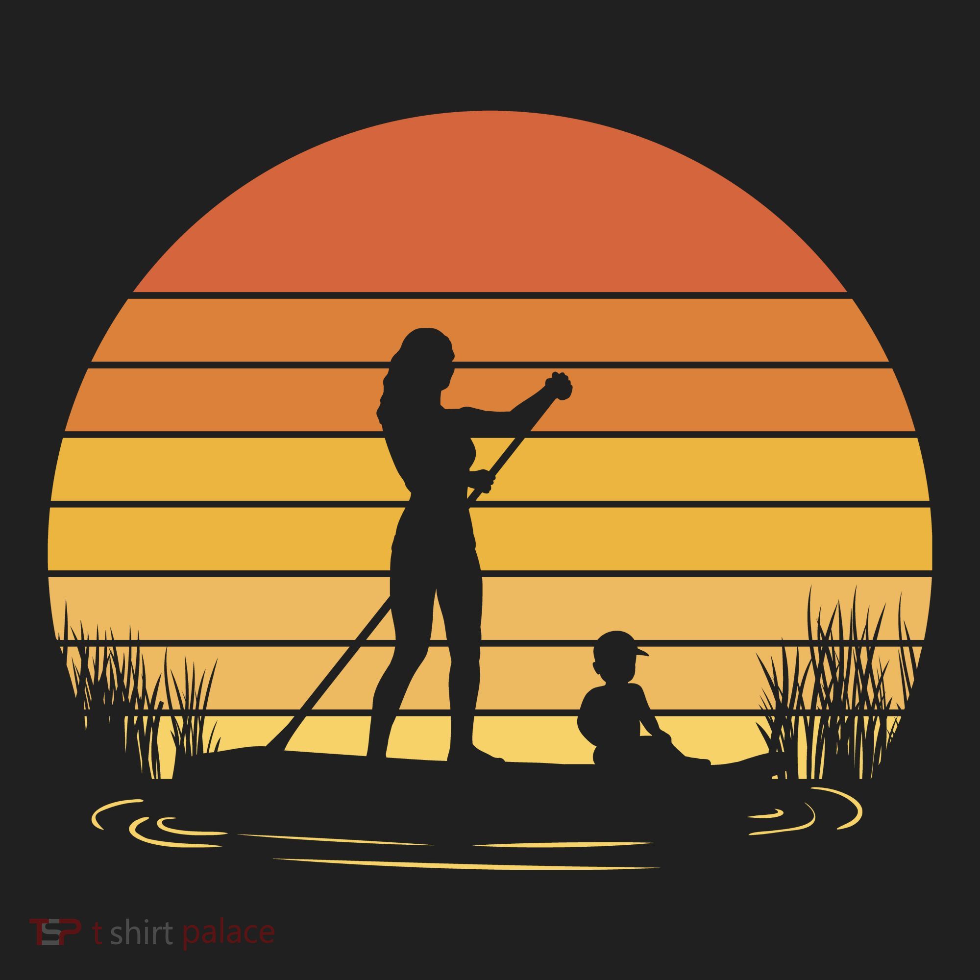 Paddle Surf Mother And Child Sunset Tumbler