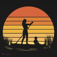 Paddle Surf Mother And Child Sunset Ornament thumb 1