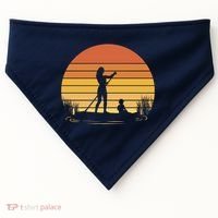 Paddle Surf Mother And Child Sunset USA-Made Doggie Bandana thumb 0