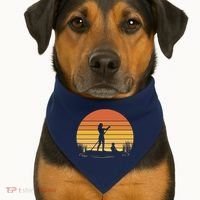 Paddle Surf Mother And Child Sunset USA-Made Doggie Bandana thumb 1