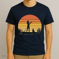Paddle Surf Mother And Child Sunset T-Shirt thumb 3