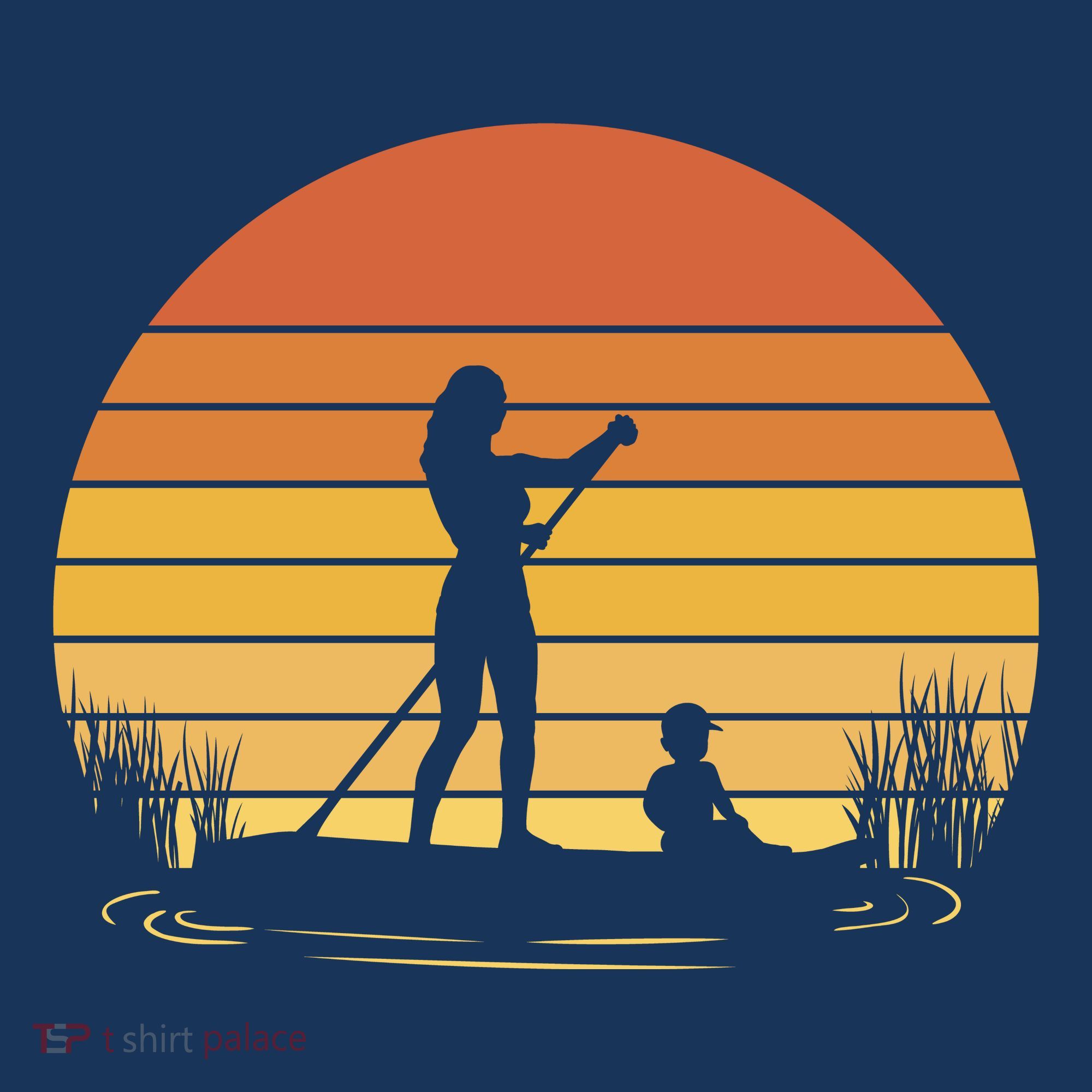 Paddle Surf Mother And Child Sunset Women's Hoodie