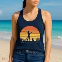Paddle Surf Mother And Child Sunset Women's Tank Top thumb 2