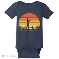 Paddle Surf Mother And Child Sunset Baby Bodysuit thumb 0