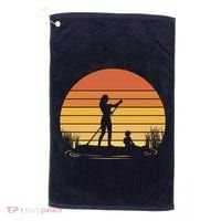 Paddle Surf Mother And Child Sunset Golf Towel thumb 0