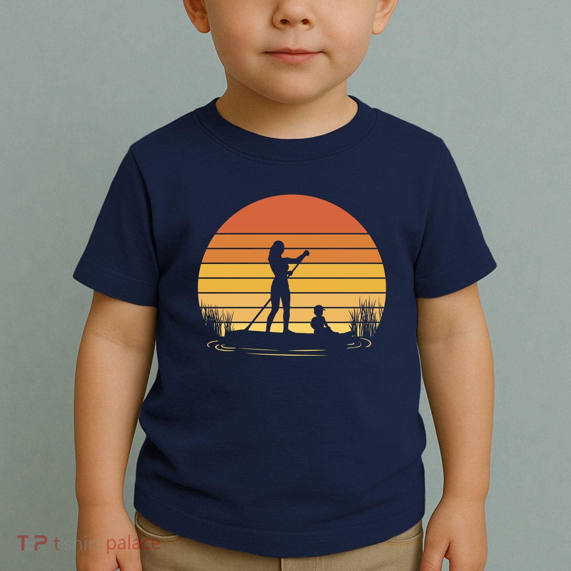 Paddle Surf Mother And Child Sunset Toddler T-Shirt