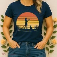 Paddle Surf Mother And Child Sunset Women's T-Shirt thumb 2