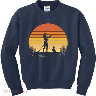 Paddle Surf Mother And Child Sunset Kids Sweatshirt