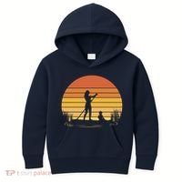 Paddle Surf Mother And Child Sunset Kids Hoodie thumb 0