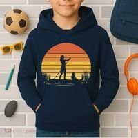 Paddle Surf Mother And Child Sunset Kids Hoodie thumb 2