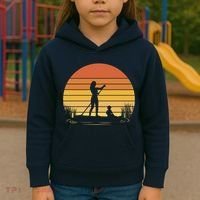 Paddle Surf Mother And Child Sunset Kids Hoodie thumb 3