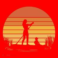 Paddle Surf Mother And Child Sunset Santa Hat thumb 1