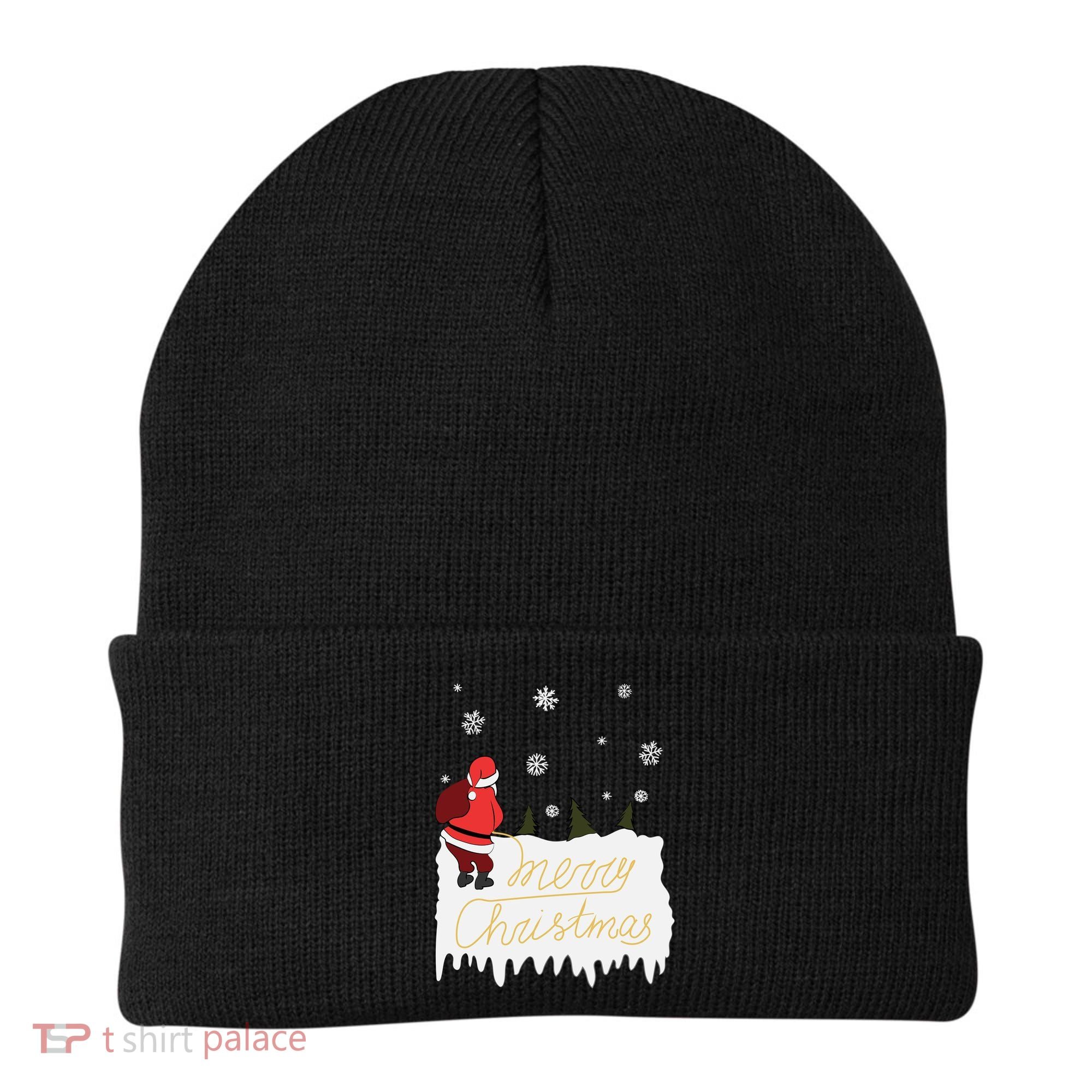 Peeing Santa Merry Christmas Ugly Christmas Xmas Funny Gift Beanie